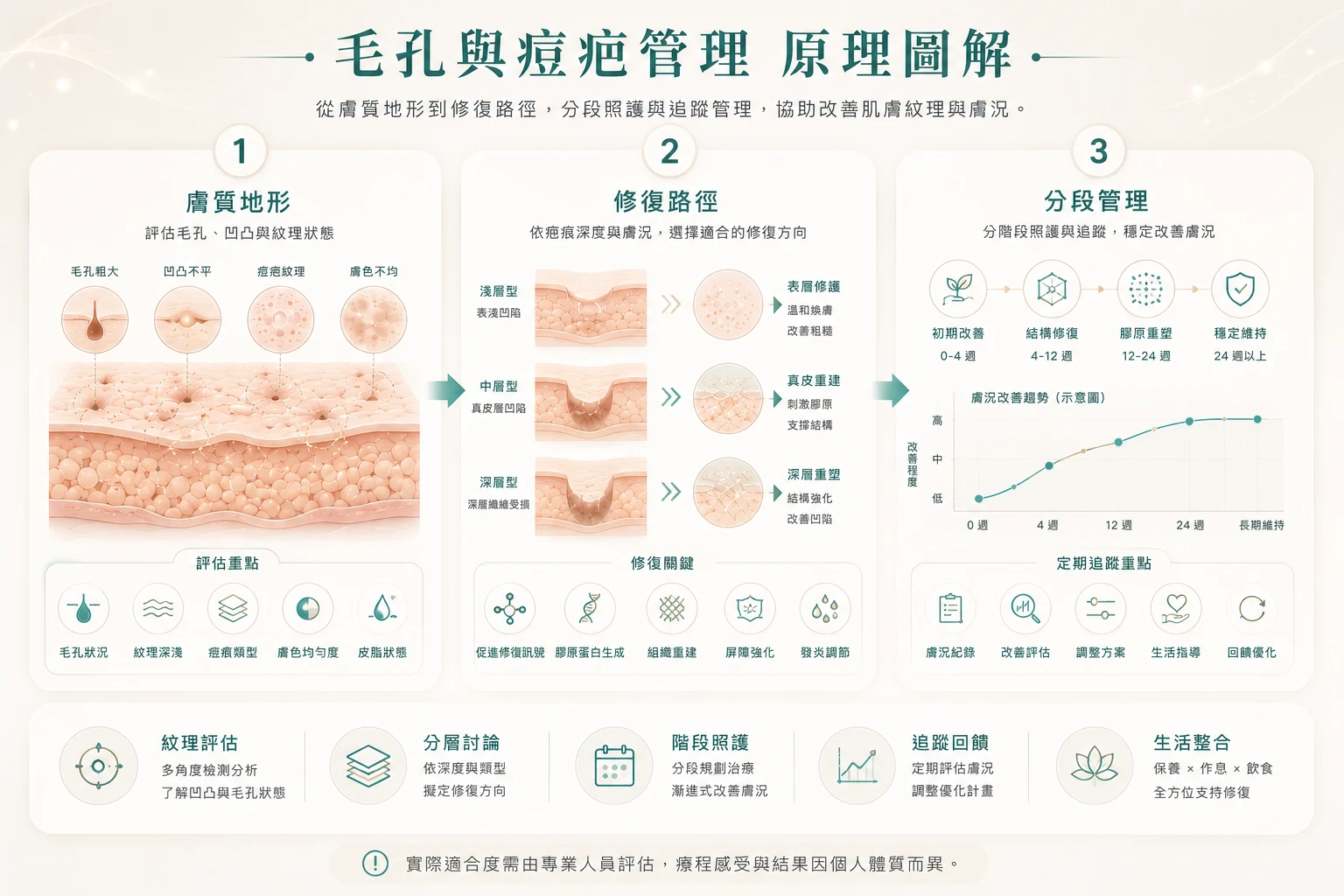 毛孔與痘疤管理原理圖